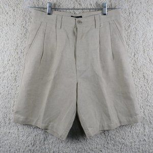 Dockers* Women's 1.5" Belt Loop Pleated 4 Pocket Bermuda Linen Shorts~ Size W 29